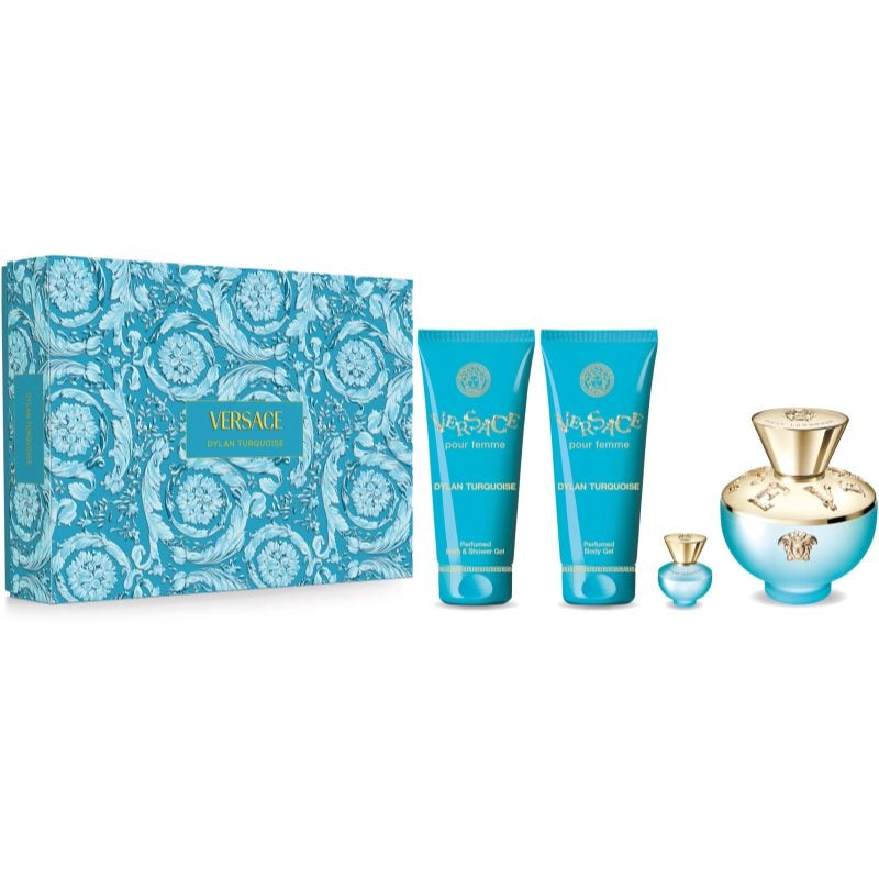 Set Versace Dylan Turquoise 100Ml + Mini 5Ml + Bsg 100Ml + Bg 100Ml