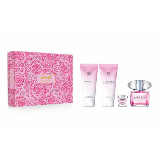 Set Versace Bright Crystal Edt 90Ml+ 5Ml+ Bsg 100Ml + Bl 100Ml